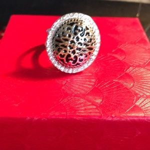 Lia Sophia Silver Ring With a Hammered Look